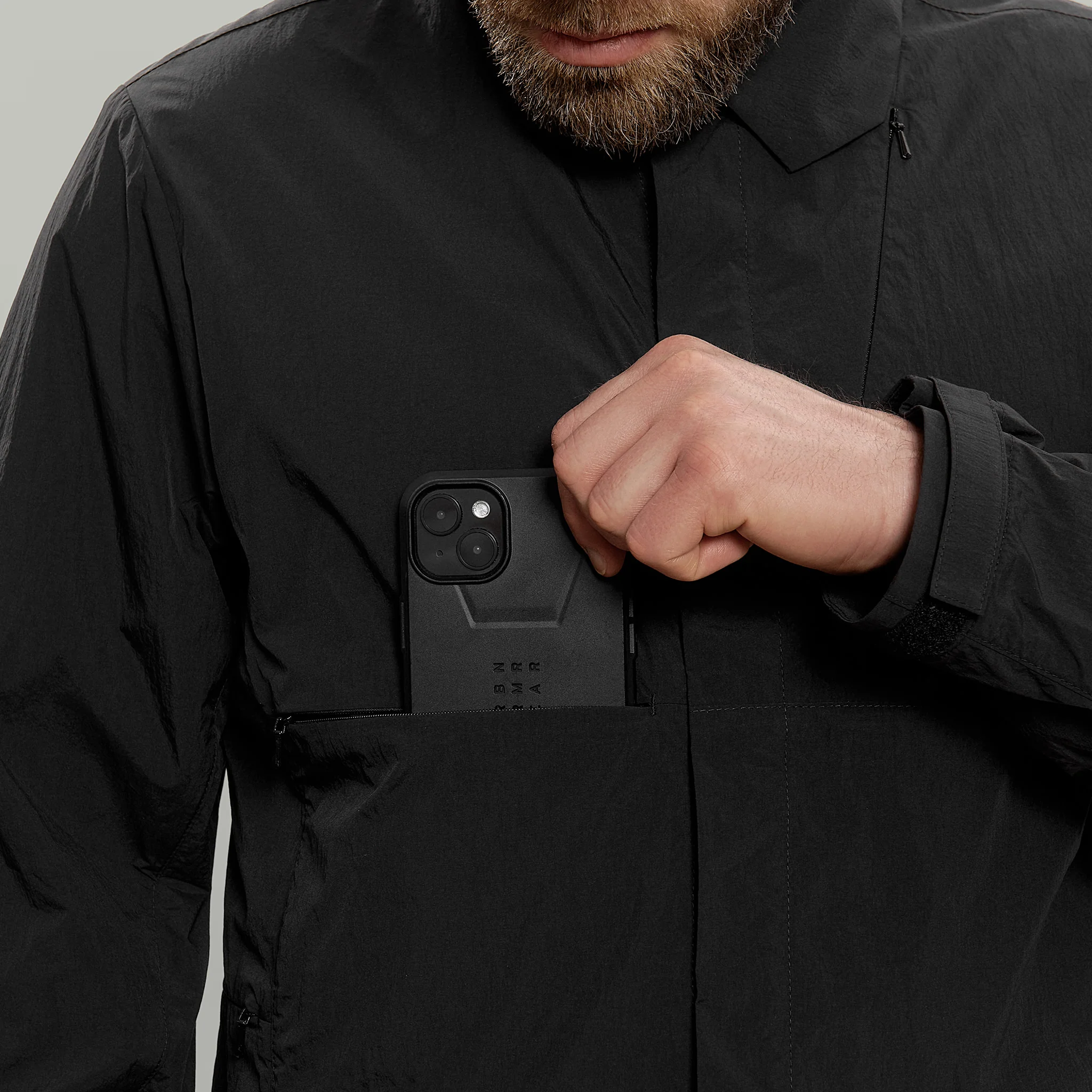 Diagonal Chest Pocket Civil Shirt Gen.1 RD-DGNLCPCS_GEN.1 BLACK - Image 7